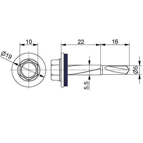 Screw Self-drilling and self-tapping parker